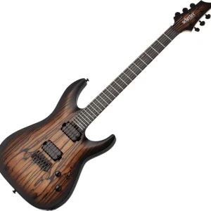 Schecter C-1 Pale Moon - natural satin black burst Dernière Chance