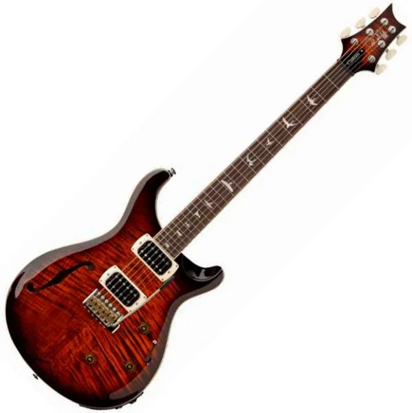 Prs SE Custom 24 Semi-Hollow Piezo (Wing Tuners) - orange tiger smokeburst Bon Marché