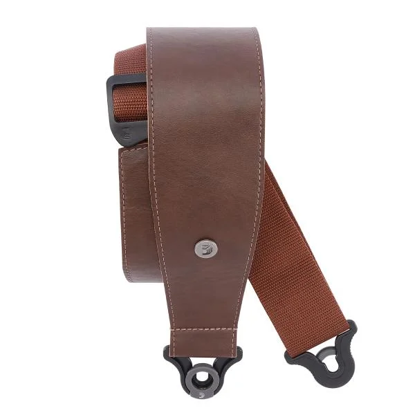 Quantité Limitée D‘addario Auto Lock Cuir Guitar Strap Brown Largeur 7,6 cm