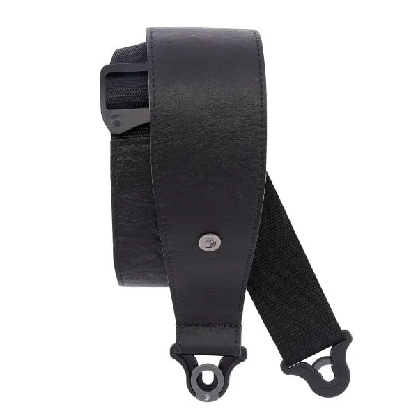 Promotion Saisonnière D‘addario Auto Lock Cuir Guitar Strap Black Largeur 7,6 cm