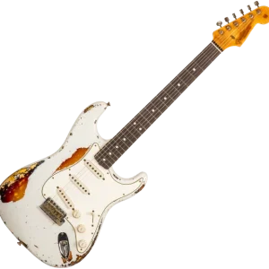 Affaire À Saisir Fender Custom Shop Stratocaster 1963 Masterbuilt K.McMillin R117544 - ultimate relic olympic white/3-color sunburst