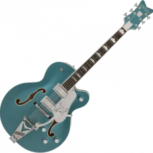 Réduction Gretsch G6136T-140 Ltd Electromatic Hollow Body 140th Double Platinum Bigsby - two-tone stone platinum/pure platinum