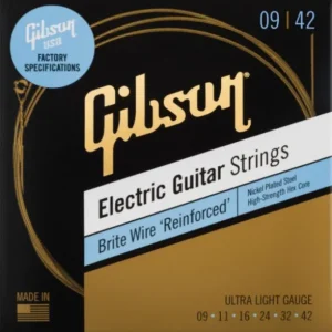 Gibson SEG-BWR9 Electric Guitar 6-String Set Brite Wire Reinforced NPS 9-42 - jeu de 6 cordes Prix Réduit