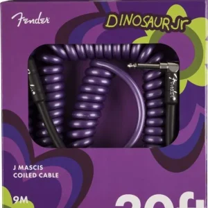 Fender J Mascis Coiled Instrument Cable 30ft - Purple Nouvelle Collection