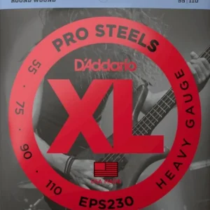 Nouveauté D‘addario EPS230 Electric Bass 4-String Set ProSteels Round Wound Long Scale 55-110 - jeu de 4 cordes