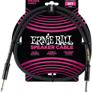 Offre Limitée Ernie ball P06071 3in Straigth / Straigth Speaker Cable - Black