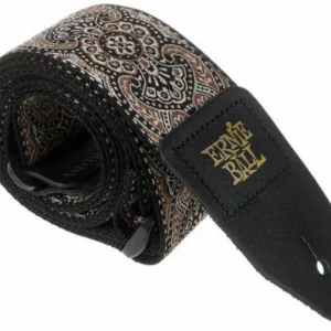 Ernie ball P04163 Gold & Black Paisley Jacquard 2in. Guitar Strap Meilleur Choix