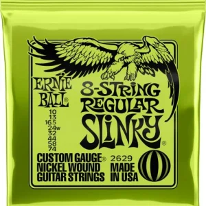 Prix Promo Ernie ball P02629 Electric Guitar 8-String Set Regular Slinky Nickel Wound 10-74