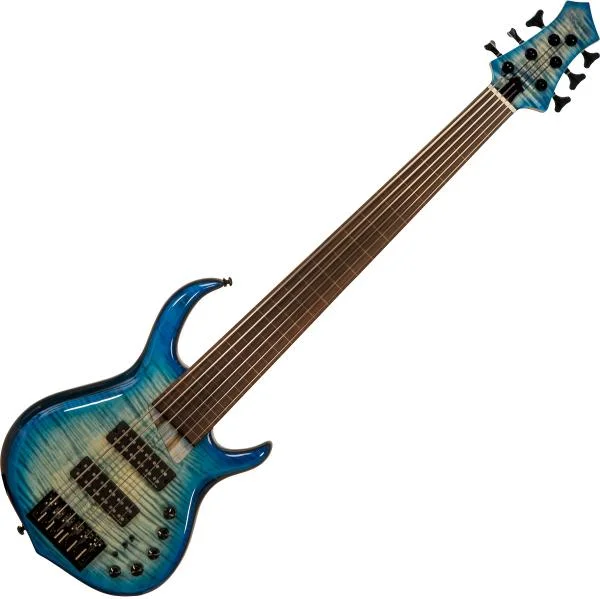 Haute Qualité Sire Marcus Miller M7 Swamp Ash Fretless 6ST 6-String (2nd Gen) - transparent blue
