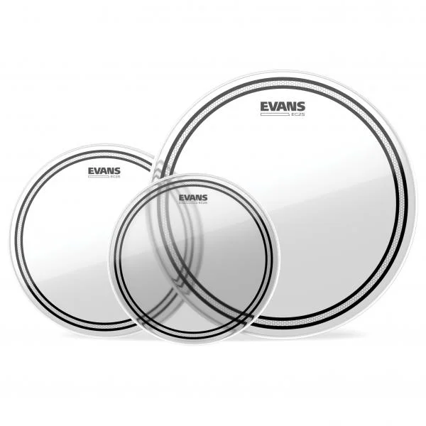 Bon Plan Evans Pack de peaux Evans EC2S transparentes pour toms - pack peaux