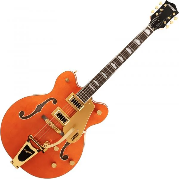 Gretsch G5422TG Electromatic Classic Hollow Body Double-Cut with Bigsby And Gold Hardware - orange stain Super Prix