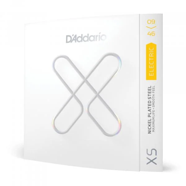 Nouvelle Collection D‘addario Cordes XS Nickel avec revêtement pour guitare électrique, 09-46 Super Light Top Regular Bottom - jeu de 6 cordes