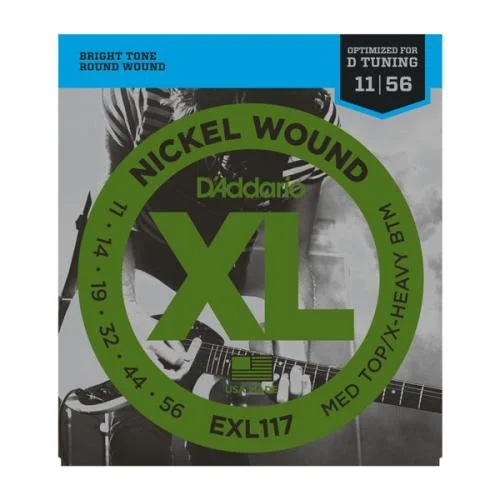 D‘addario EXL 117 Nickel Wound Medium/Heavy Bottom 11-56 - jeu de 6 cordes Expédition Rapide