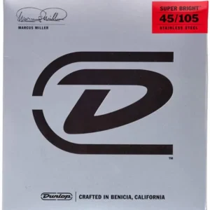 Seulement Aujourd'hui Jim dunlop Marcus Miller DBMMS45105 Super Bright Electric Bass Strings 45-105 - jeu de 4 cordes