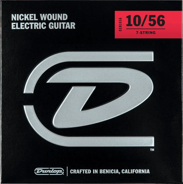 Jim dunlop DEN1056 7-String Performance+ Nickel Wound Electric Guitar Strings 10-56 - jeu de 7 cordes Bon Marché