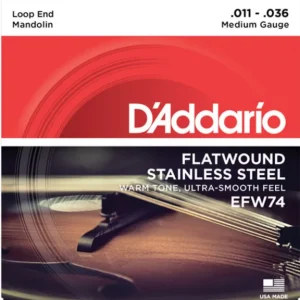 Prix Promo D‘addario EFW74 Mandolin Strings, Flatwound, 11-36
