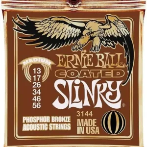 Paiement Sécurisé Ernie ball Folk (6) 3144 Coated Phosphor Bronze Slinky 13-56 - jeu de 6 cordes