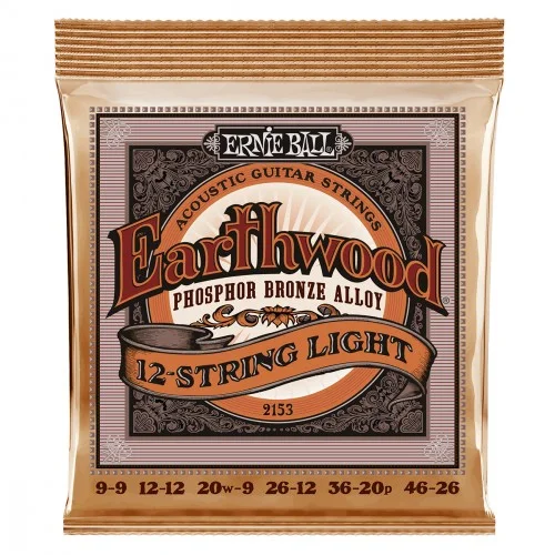 Ernie ball Folk (12) 2153 Earthwood Phosphor Light 9-46 - jeu de 12 cordes Commander Maintenant