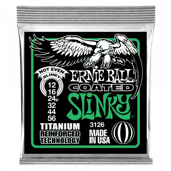 Ernie ball Electric (6) 3126 Coated Titanium Not Even Slinky 12-56 - jeu de 6 cordes Meilleur Choix