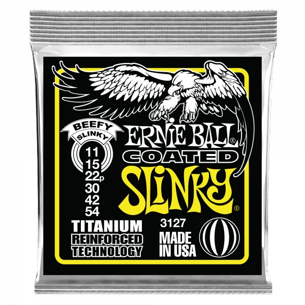 Ernie ball Electric (6) 3127 Coated Titanium Beefy Slinky 11-54 - jeu de 6 cordes Meilleur Prix