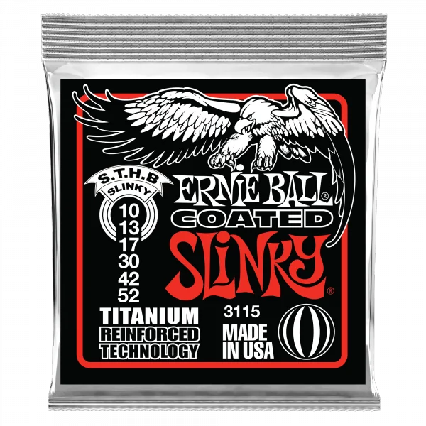 Nouveauté Ernie ball Electric (6) 3115 Coated Titanium STHB 10-52 - jeu de 6 cordes