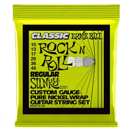 Ernie ball Electric (6) 2251 Classic Rock N Roll Regular Slinky 10-46 - jeu de 6 cordes Quantité Limitée