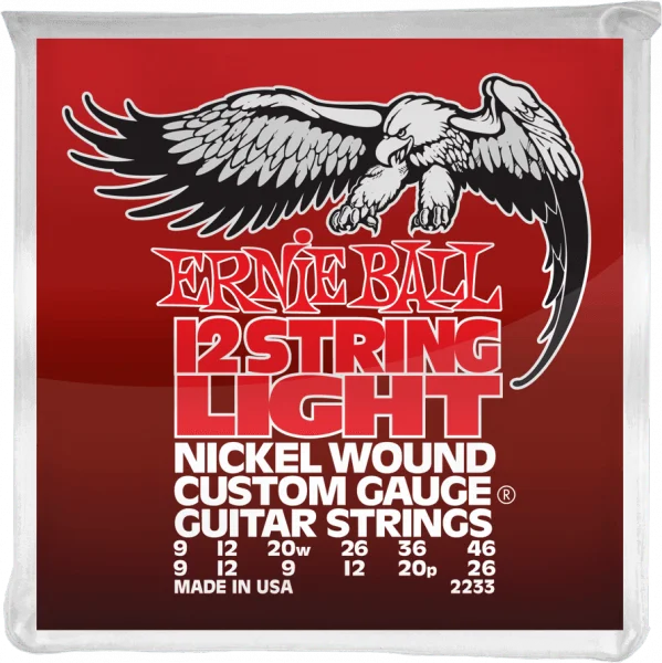 Ernie ball Electric (12) 2233 Nickel Wound Light 9-46 - jeu de 12 cordes Meilleure Vente