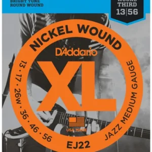 D‘addario EJ22 Nickel Round Wound, Jazz Medium, 13-56 - jeu de 6 cordes Expédié Aujourd'hui