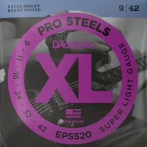 Top Vente D‘addario EPS520 Electric Guitar 6-String Set ProSteels Round Wound 9-42 - jeu de 6 cordes