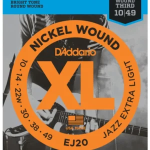 Satisfait Ou Remboursé D‘addario EJ20 Nickel Wound, Jazz Extra Light, 10-49 - jeu de 6 cordes