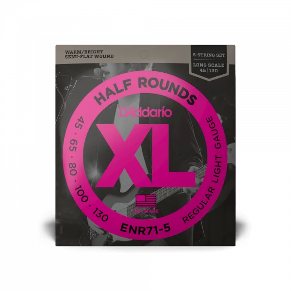 Dernière Chance D‘addario ENR71-5 Bass (5) Half Rounds Regular Light 5-String / Long Scale 45-130 - jeu de 5 cordes