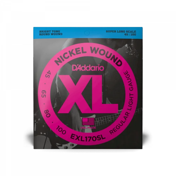 D‘addario EXL170SL Bass (4) Light / Super Long Scale 45-100 - jeu de 4 cordes Retour Gratuit