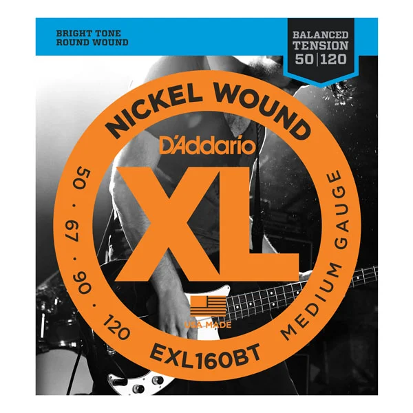 D‘addario EXL160BT Nickel Wound Electric Bass 50-120 - jeu de 4 cordes Dernier Modèle