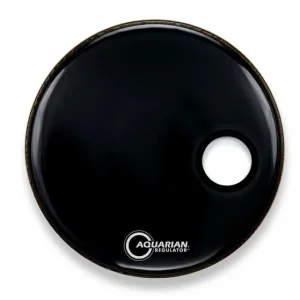 Aquarian 18 Regulator Black Bass Drum Head - 18 pouces Commander Vite