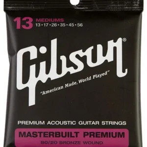 Gibson Masterbuilt 80/20 Brass Acoustic SAG-BRS13 13-56 - jeu de 6 cordes Jusqu'à Épuisement Des Stocks