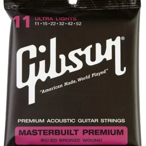 Bon Marché Gibson Masterbuilt 80/20 Brass Acoustic SAG-BRS11 11-52 - jeu de 6 cordes