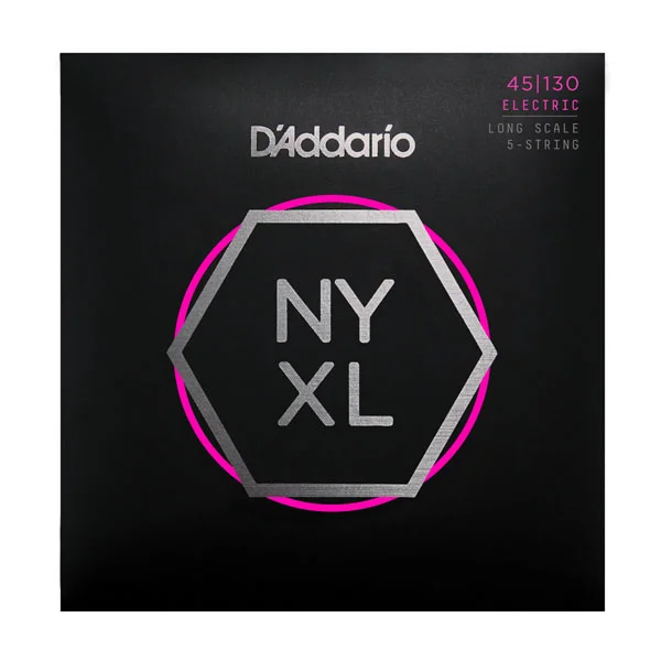 D‘addario NYXL45130 5-String Nickel Wound Bass Long Scale 45-130 - jeu de 5 cordes Usine Directe