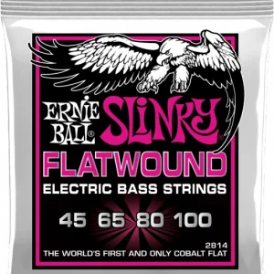Ernie ball Bass (4) 2814 Slinky Flatwound 45-100 - jeu de 4 cordes Réduction