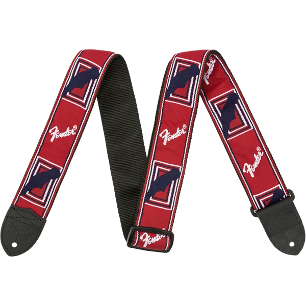 Retour Gratuit Fender Monogrammed Strap Red/white/Blue
