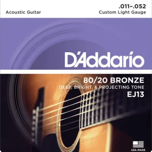 Retour Gratuit D‘addario GUIT. FOLK 6C 80.20 BRONZE 011.052 EJ13 - jeu de 6 cordes