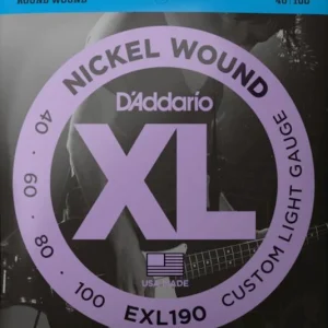 Authentique D‘addario EXL190 Electric Bass 4-String Set Nickel Round Wound Long Scale 40-100 - jeu de 4 cordes