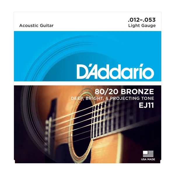 D‘addario GUIT. FOLK 6C 80.20 BRONZE 012.053 EJ11 - jeu de 6 cordes Expédition Rapide