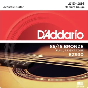D‘addario EZ930 85/15 Bronze Acoustic Guitar Strings, Medium, 13-56 - jeu de 6 cordes Super Prix