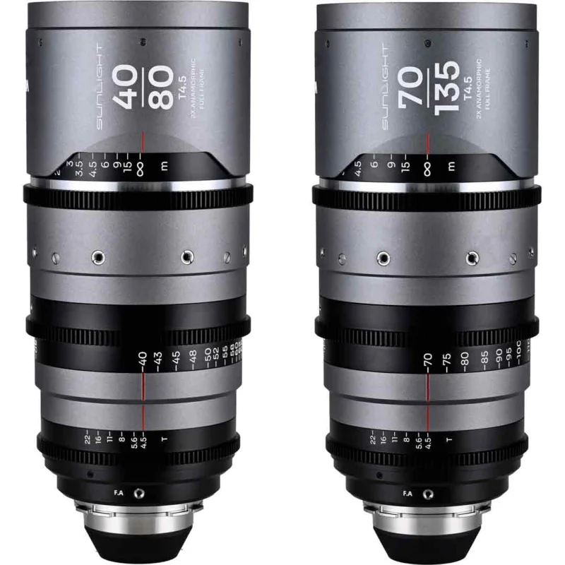 Laowa Sunlight Zoom 2x Anamorphic 40-80 / 70-135mm (Silver, PL) – Cinema Lens Kit Solde