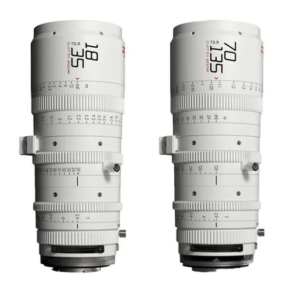Prix Réduit Dzofilm Catta Zoom 18-35mm, 70-135mm T2.9 (Sony E, White) – Cinema Zoom Lens Kit
