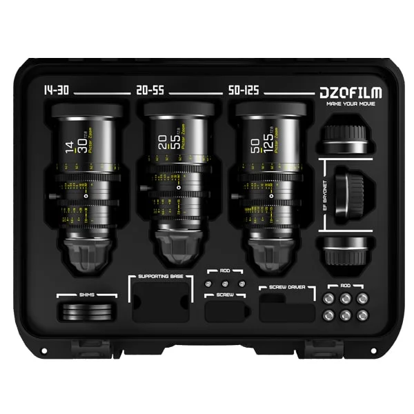 Dzofilm Pictor Zoom 14-30mm/20-55mm/50-125mm T2.8 (PL/EF, Black) – Lens Kit + Case Bon Marché