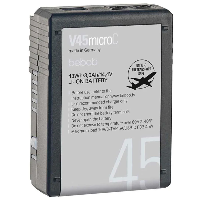 Offre Spéciale Bebob V45microC (14.4V, 3Ah, 43Wh) – V-Mount battery