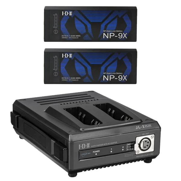 Retour Gratuit IDX NP-9X (x2) with JL-2PLUS Charger – Battery