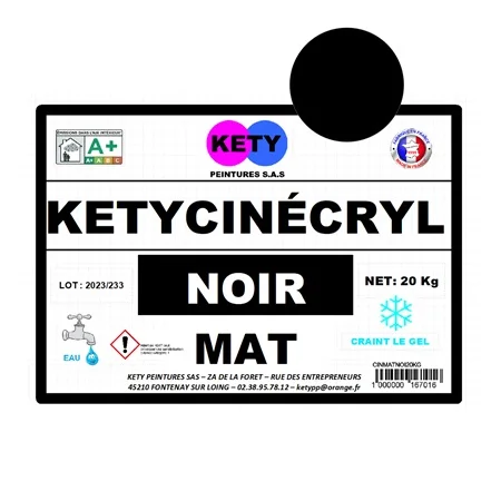 Achat Immédiat Peinture KETY Cinécryl Noir mat déco - 1Kg