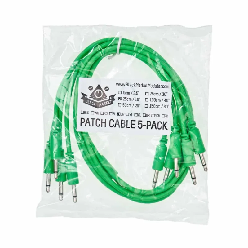 Certifié Black Market Modular Patchcable 5-Pack 25 cm green